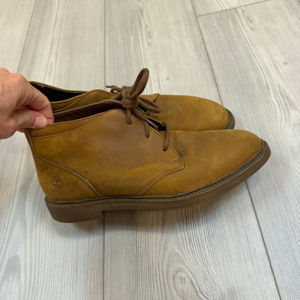 Timberland 9M Tan Leather Waterproof Chukka Desert Boots 9308 Made Portugal